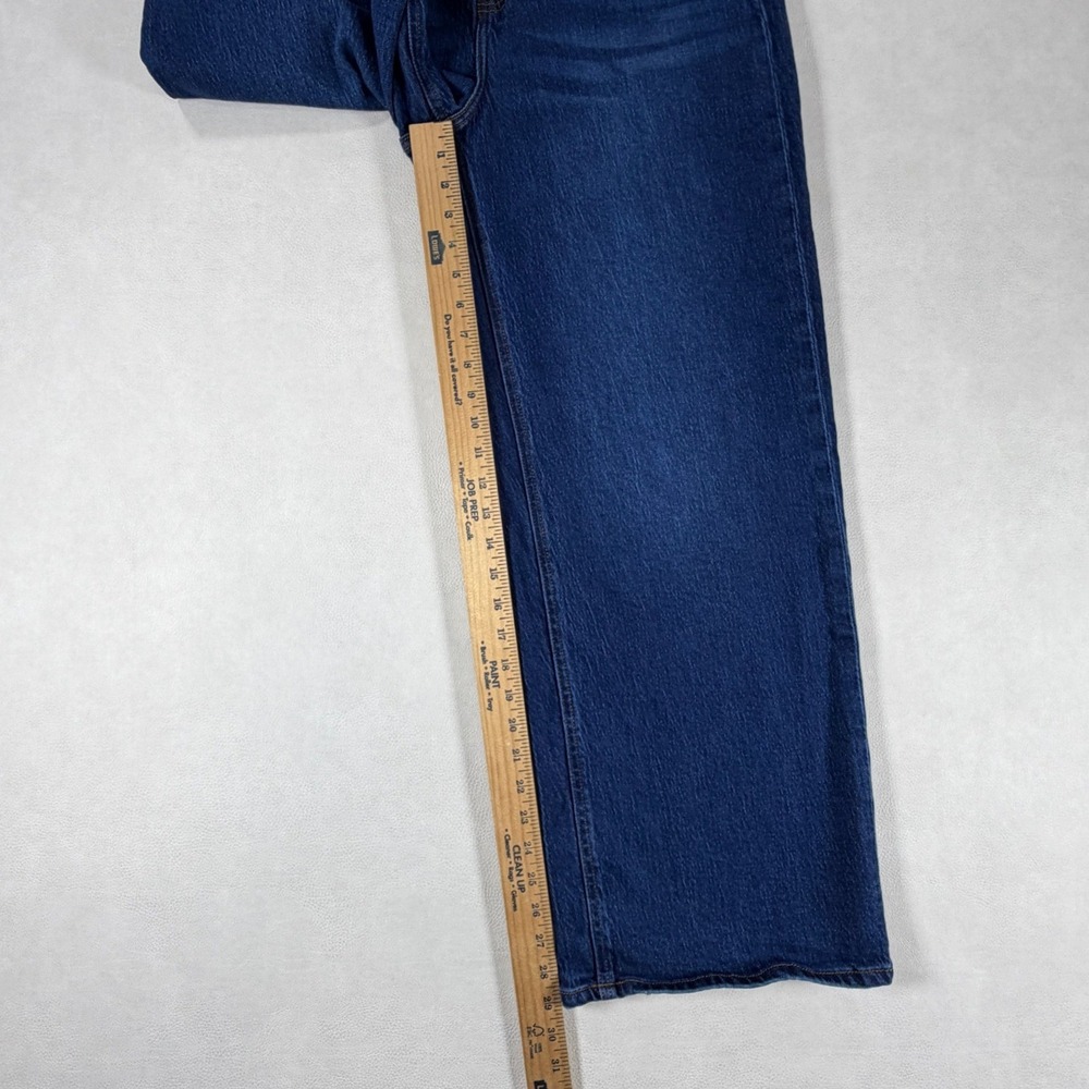 Quince Ultra-Wide Leg Jeans Dark Wash High Rise Organic Cotton Blend Size 33 - Picture 5 of 12